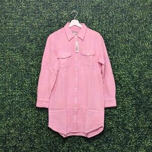 Outerknown Blanket Shirt Dress, Pink Medium